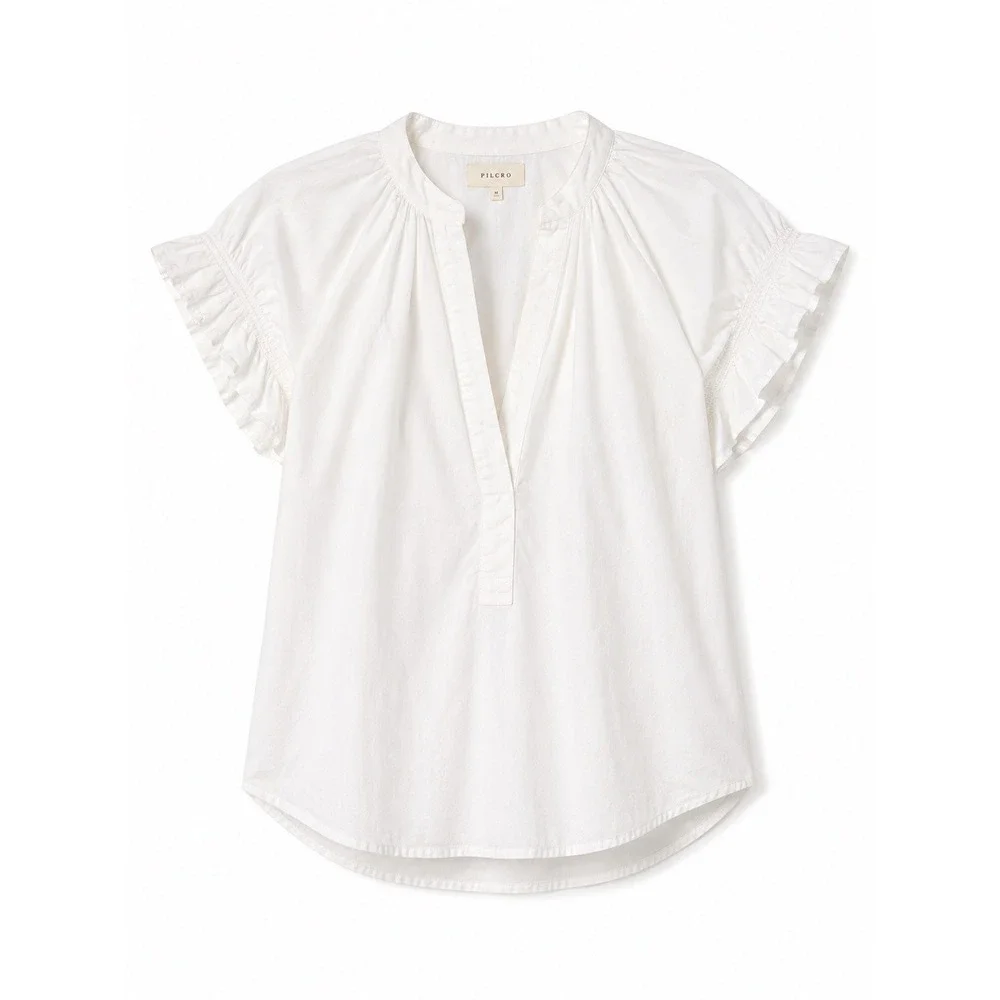 Anthropologie Pilcro Blouse M Tatum Cottagecore Romantic Puff Sleeve Peasant Top
